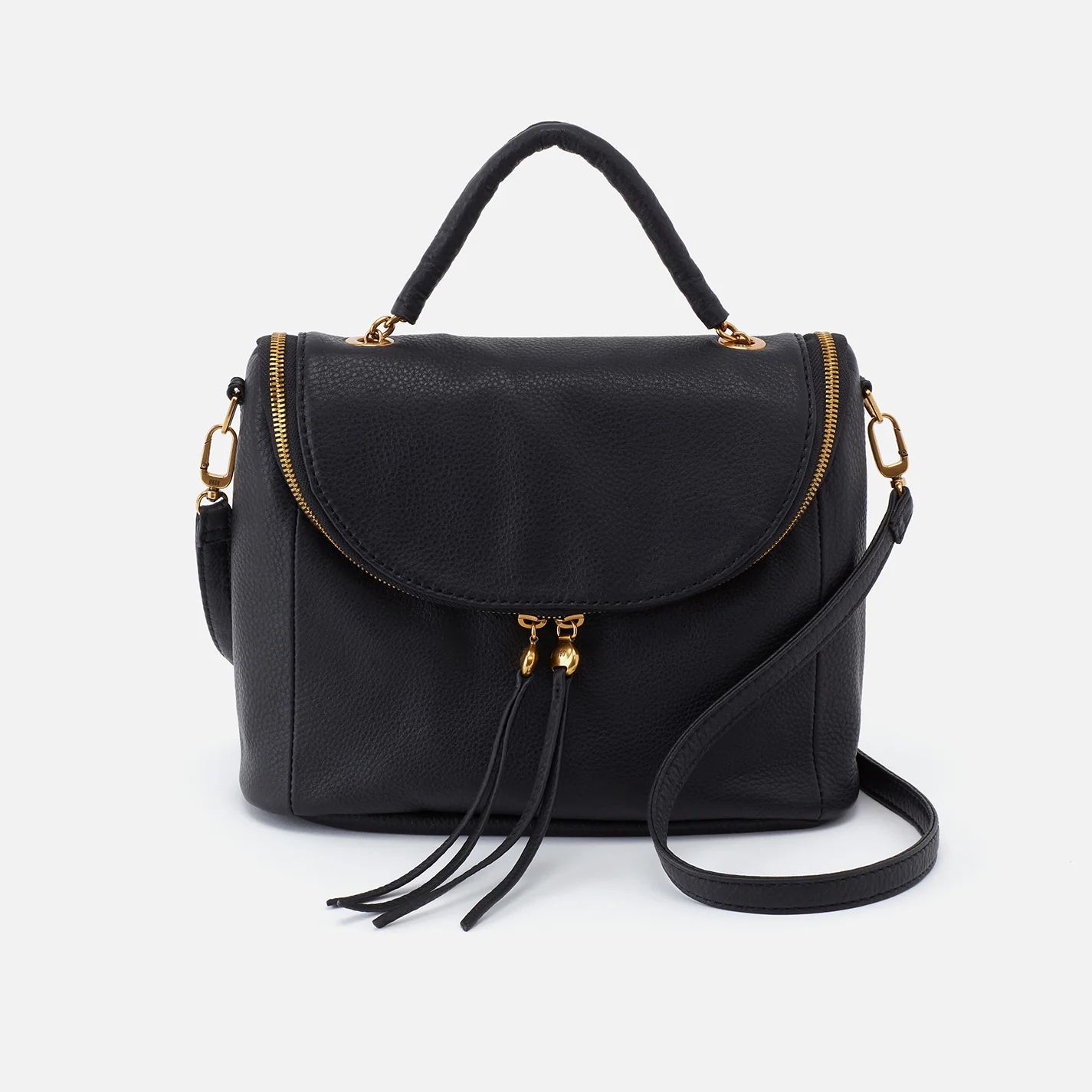 Fern Satchel in Pebbled Leather - Black | HOBO Bags