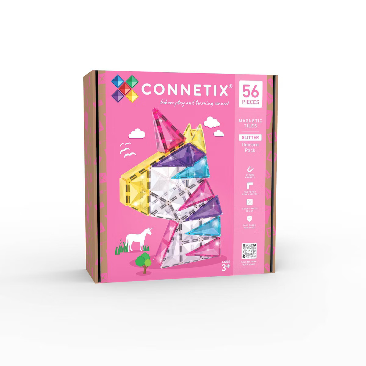 CONNETIX Magnetic Tiles Glitter Unicorn Pack 56pc | Target