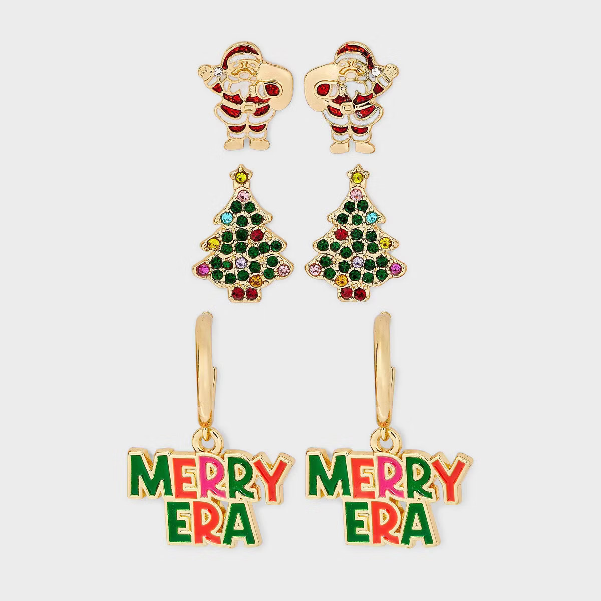 SUGARFIX by BaubleBar Feeling Festive Stud Earring Set 3pc - Multi-Colored | Target