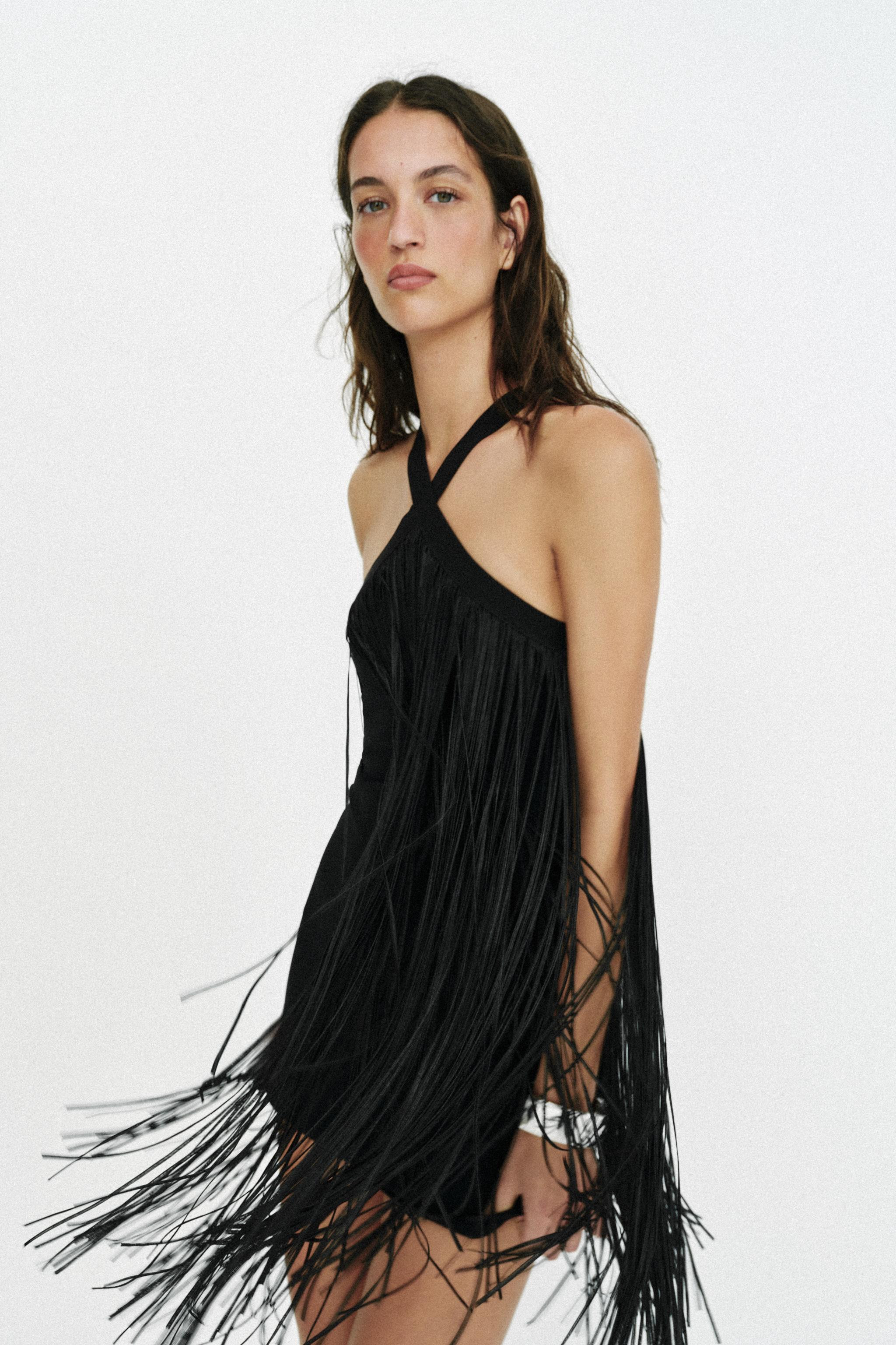 FRINGED SHORT DRESS | Zara US