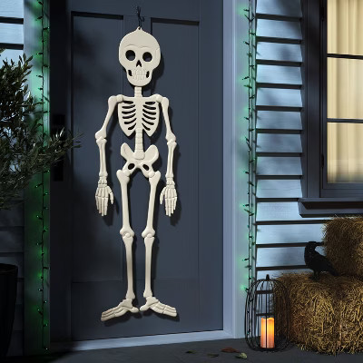 59" 3D Skull Skeleton Traditional Bone Halloween Decorative Prop Off-White - Hyde and EEK! Boutique™ | Target