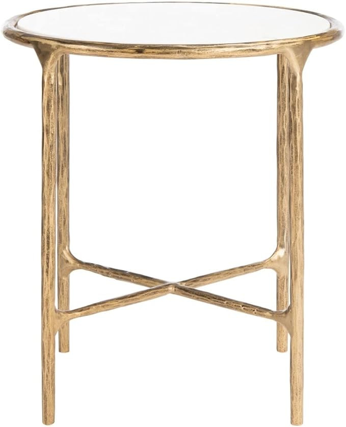 SAFAVIEH Couture Home Collection Jessa Metal Marble Top Round End Table (Fully Assembled) SFV9505... | Amazon (US)