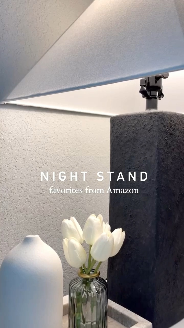 favorite items on my nightstand from Amazon ☁️ 
black lamp, modern lamp, nightstand favorites, diffuser, alarm clock, white bedroom decor, textured lamp

#LTKFind #LTKhome #LTKunder50