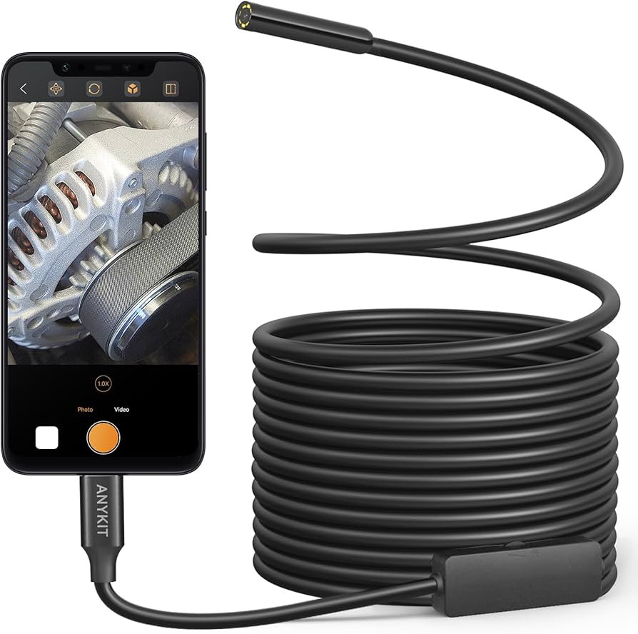 Anykit Type-C Endoscope Camera with 8 Adjustable LED Lights, Borescope with Semi-Rigid Snake Came... | Amazon (US)