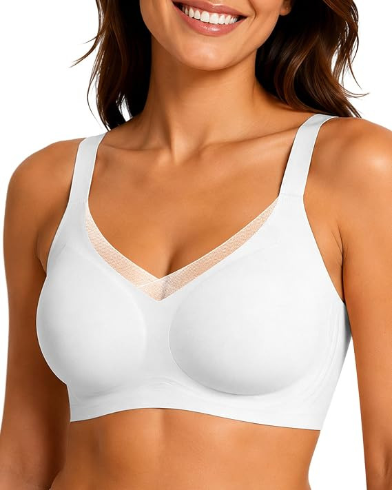 As Fairy Wireless Bras for Women Full Coverage, Seamless Jelly Support Bra, Comfort T-Shirt Bra w... | Amazon (US)