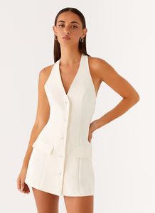 Mira Halter Neck Mini Dress - Ivory | Peppermayo (Global)