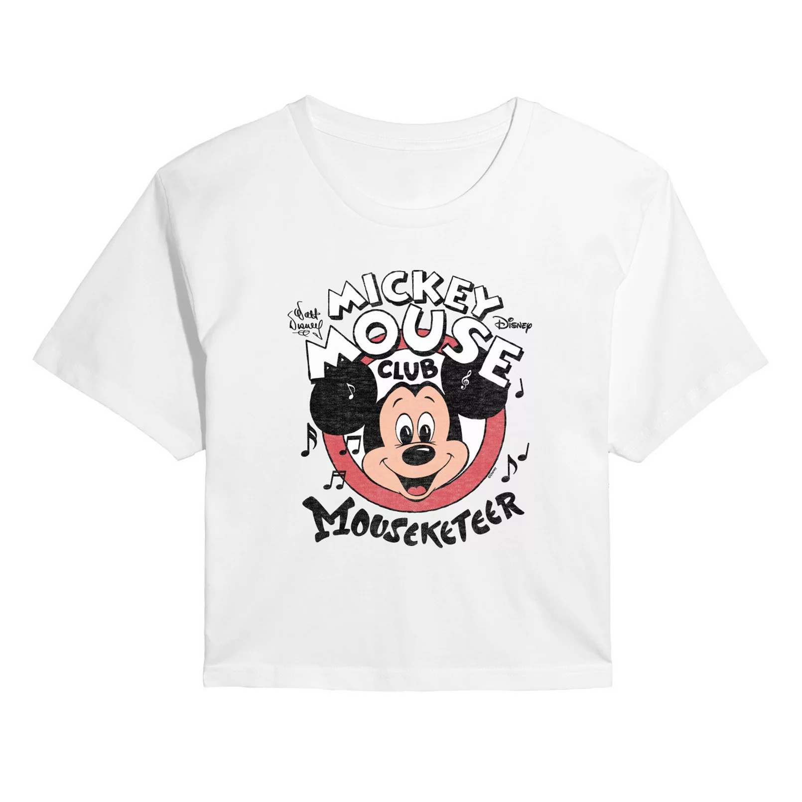 Juniors' Disney's Mickey Mouse Club Mouseketeer Cropped Tee | Kohl's