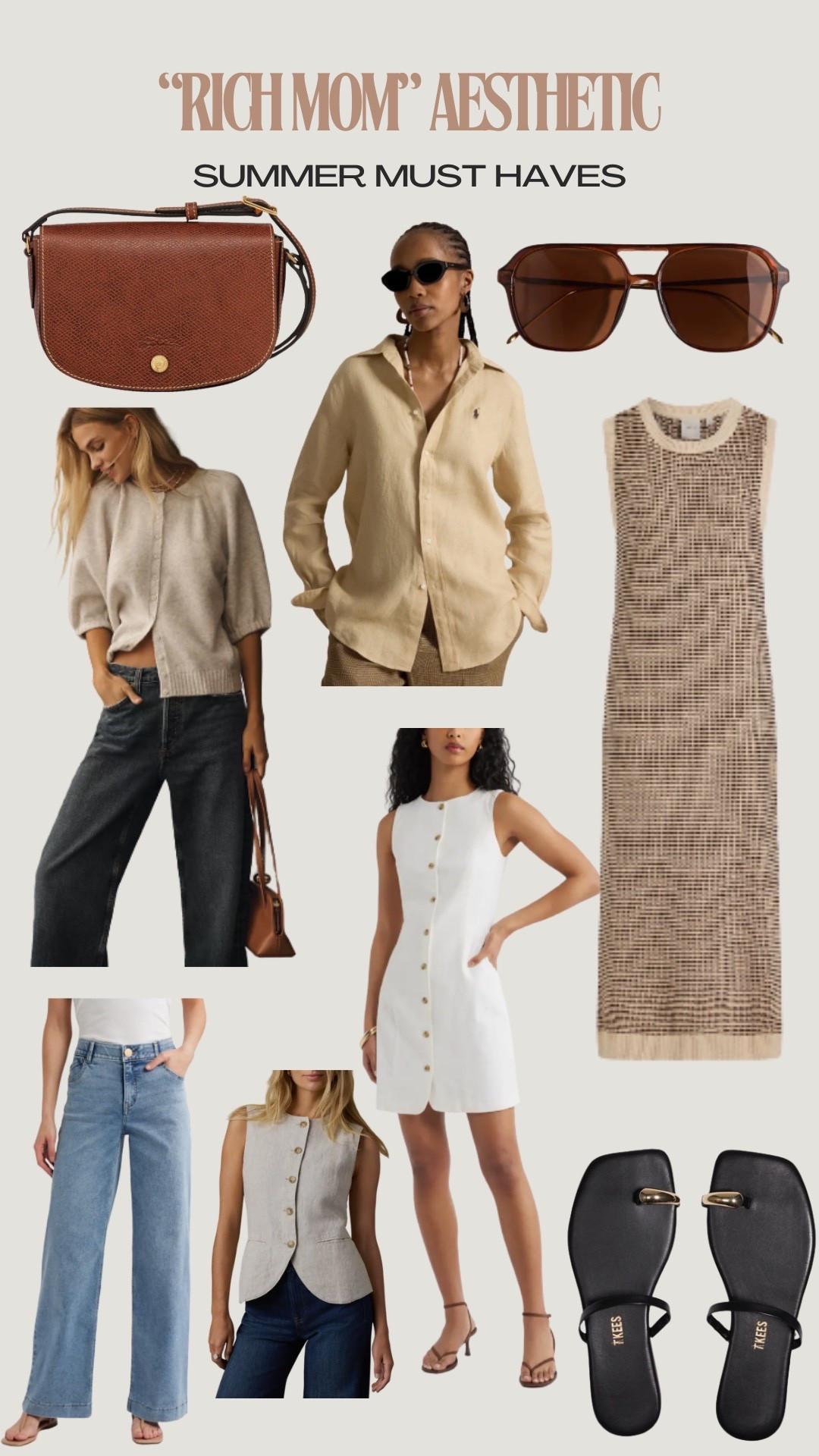 The secret to the “rich mom” aesthetic? 🤎

It’s not about designer labels—it’s about timeless pieces that always look elevated.

Think:
✨ Linen button-downs
✨ Structured dresses
✨ Great denim
✨ Chic sandals
✨ Classic accessories

These are the summer staples that make getting dressed feel effortless while still looking put together.

I’ve linked all of my favorite pieces that give that elevated, old-money-inspired look without the luxury price tag.

Shop the entire edit below 🤍

#RichMomStyle #OldMoneyStyle #SummerStyle #ElevatedBasics #ClassicStyle #NeutralStyle #CapsuleWardrobe #LTKStyle #LTKFashion #SummerWardrobe

#LTKgrwm #LTKmomlife #LTKootd