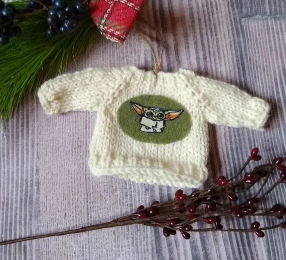 Baby Yoda Sweater Ornament or Elf Sweater | Etsy | Etsy (US)