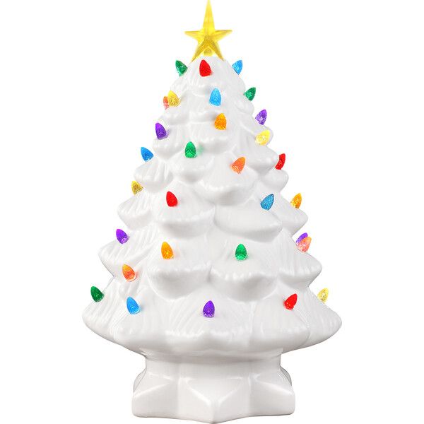 14" Nostalgic Christmas Tree, White | Maisonette