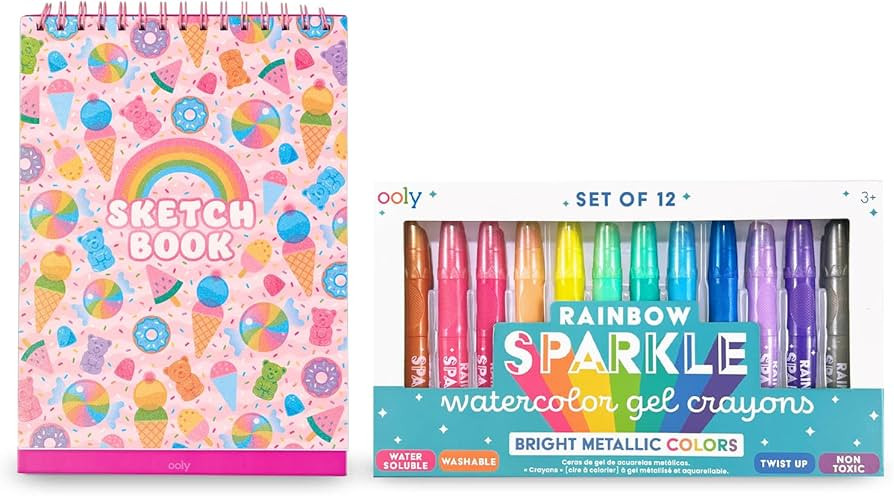 Ooly Sketch and Show Standing Sketchbook with 45 Large 10.5 x 8 Pages [Sugar Joy] & Rainbow Spark... | Amazon (US)