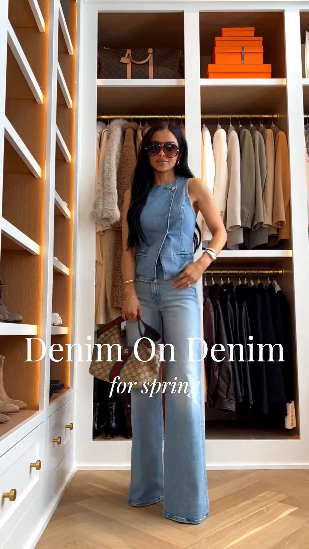 Denim on denim for spring and I’m loving this combo. The @Zara  denim double breasted vest paired with my favorite spring wash jeans creates such a chic, put together look while still feeling effortless. Styled with neutral heels and my go to Gucci bag to elevate the whole outfit. Perfect for brunch, casual meetings, or weekend plans when you want to feel polished without overdoing it.

Denim Vest – Wearing a size XS Mother Jeans – Wearing a 23, runs TTS Sam Edelman Sandy Ankle Strap Platform Heels – Runs TTS Gucci Giglio Bag – Size small

MiaMiaMine denim on denim outfit spring outfit ideas denim vest outfit Mother jeans spring wash chic everyday style platform heels outfit Gucci bag outfit elevated casual look modern feminine style



#LTKSeasonal #LTKOver40 #LTKPetite