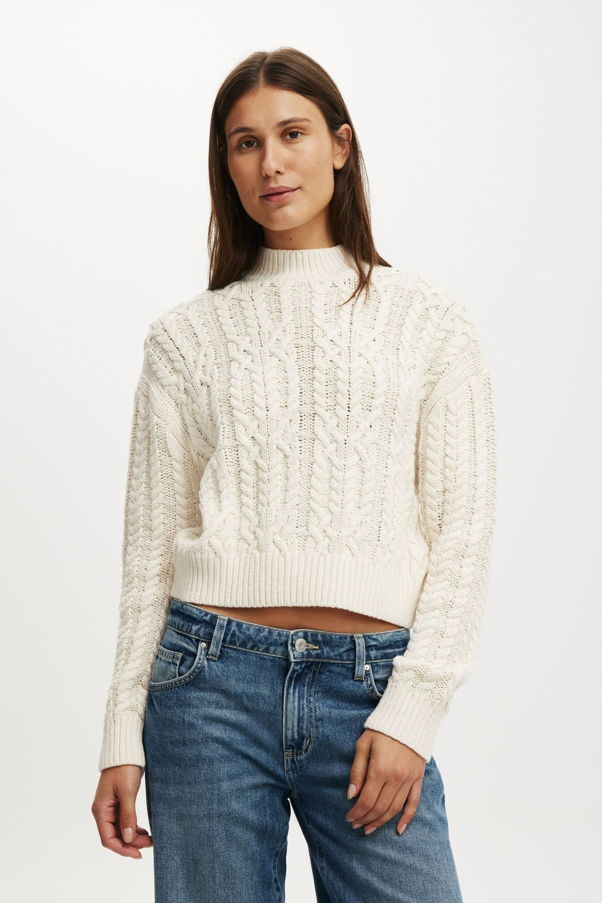 Boxy Mock Neck Knit Sweater | Cotton On (US)