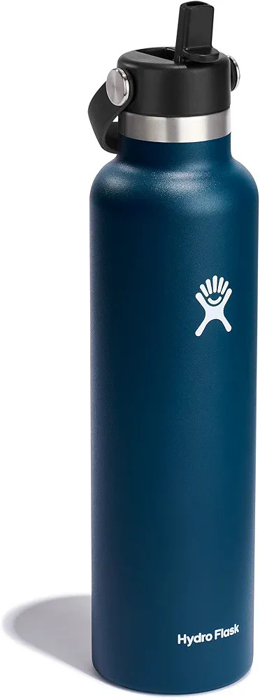 Hydro Flask 24 Oz Stainless Steel Standard Mouth Water Bottle with Flex Straw Cap and Double-Wall... | Amazon (US)