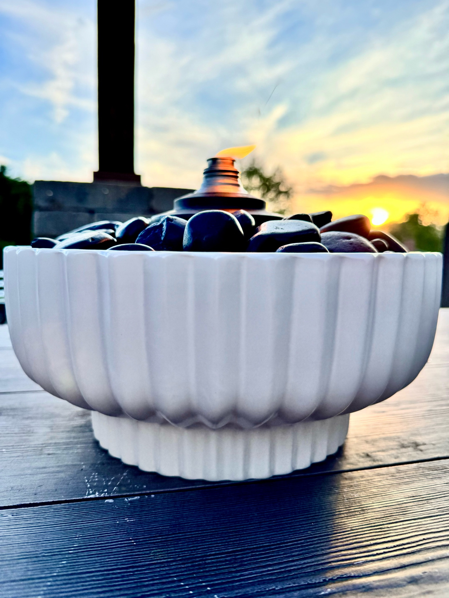 DIY table top fire pit! I wasn’t able to link the exact black pebbles and tiki torch so I linked similar ones! 🖤 
DIY. Outdoor diy. Better Homes and Gardens. Walmart. DIY table top fire pit. DIY fire pit. Table top fire pit. Summer ideas. Home ideas. Decor. Decor ideas. Outdoor ideas. For the home. Patio finds. For the patio. Patio decor. Decor. Planter. Planter ideas. White planter. Table top planter. 


#LTKParties #LTKSeasonal #LTKHome