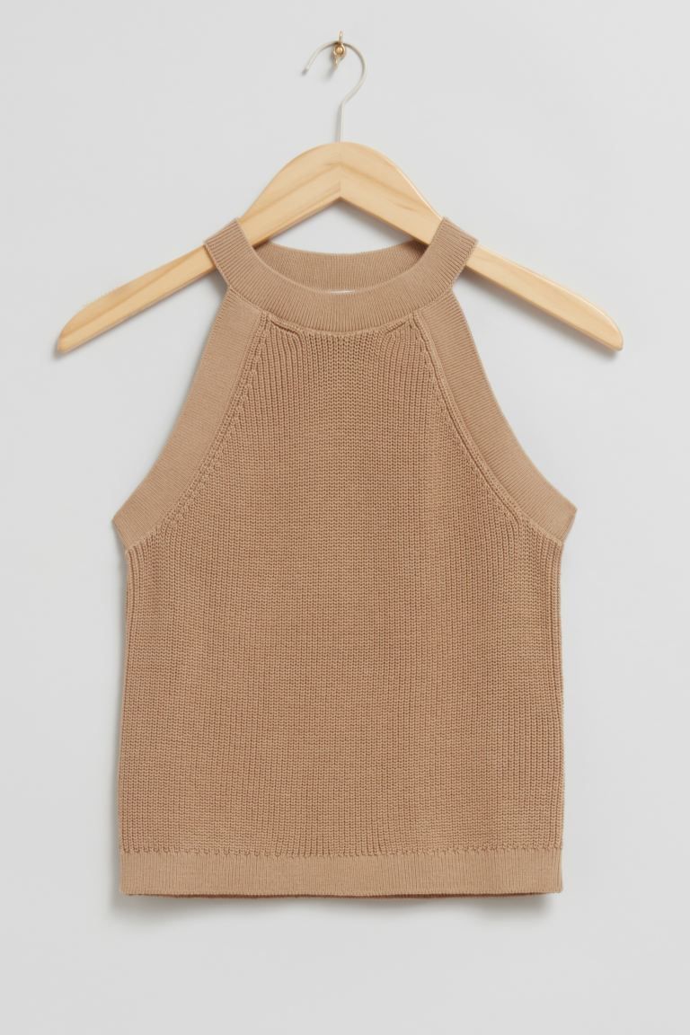Fitted Halter Knit Top | H&M (UK, MY, IN, SG, PH, TW, HK)