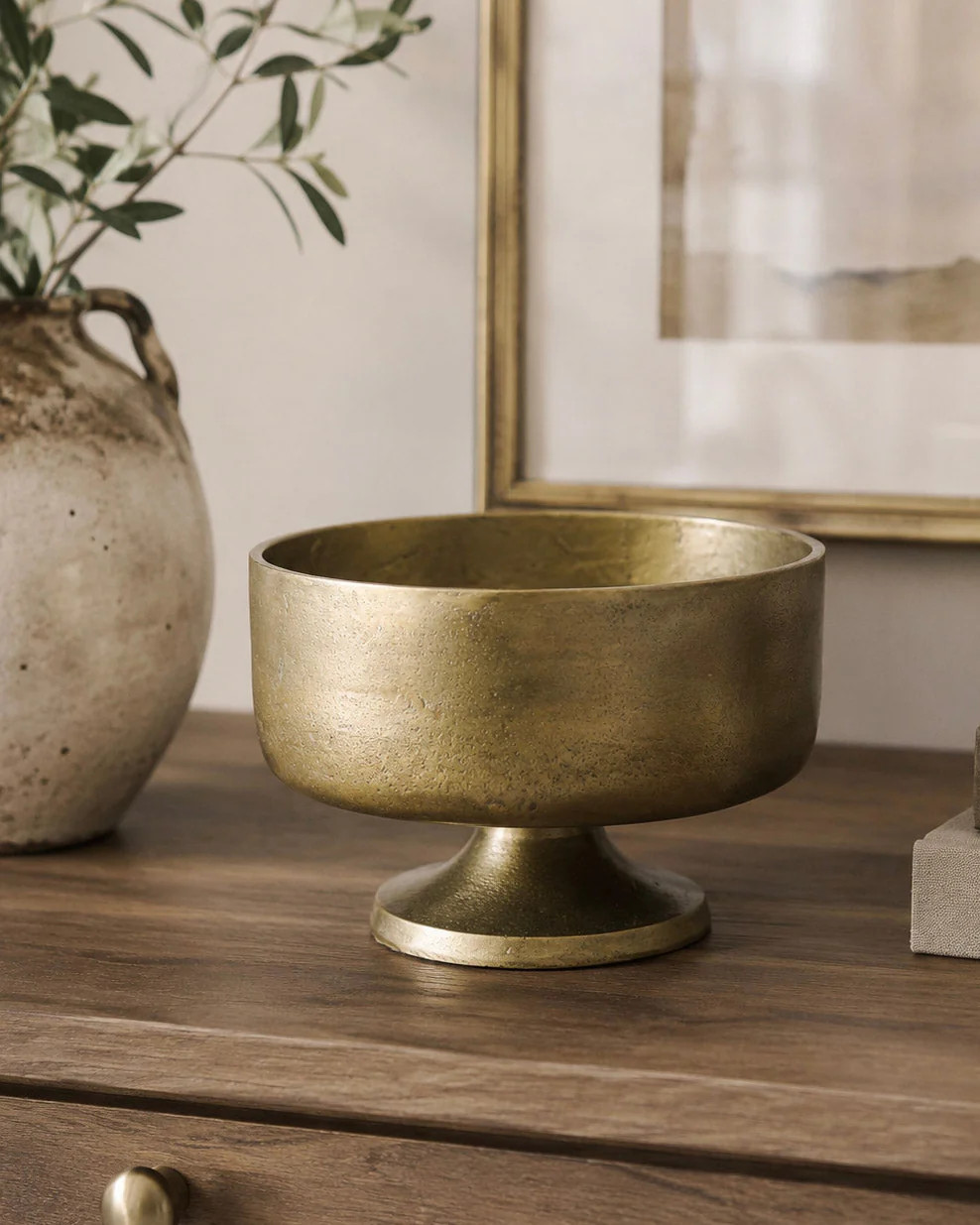 Aged Brass Compote Bowl | MJHome
