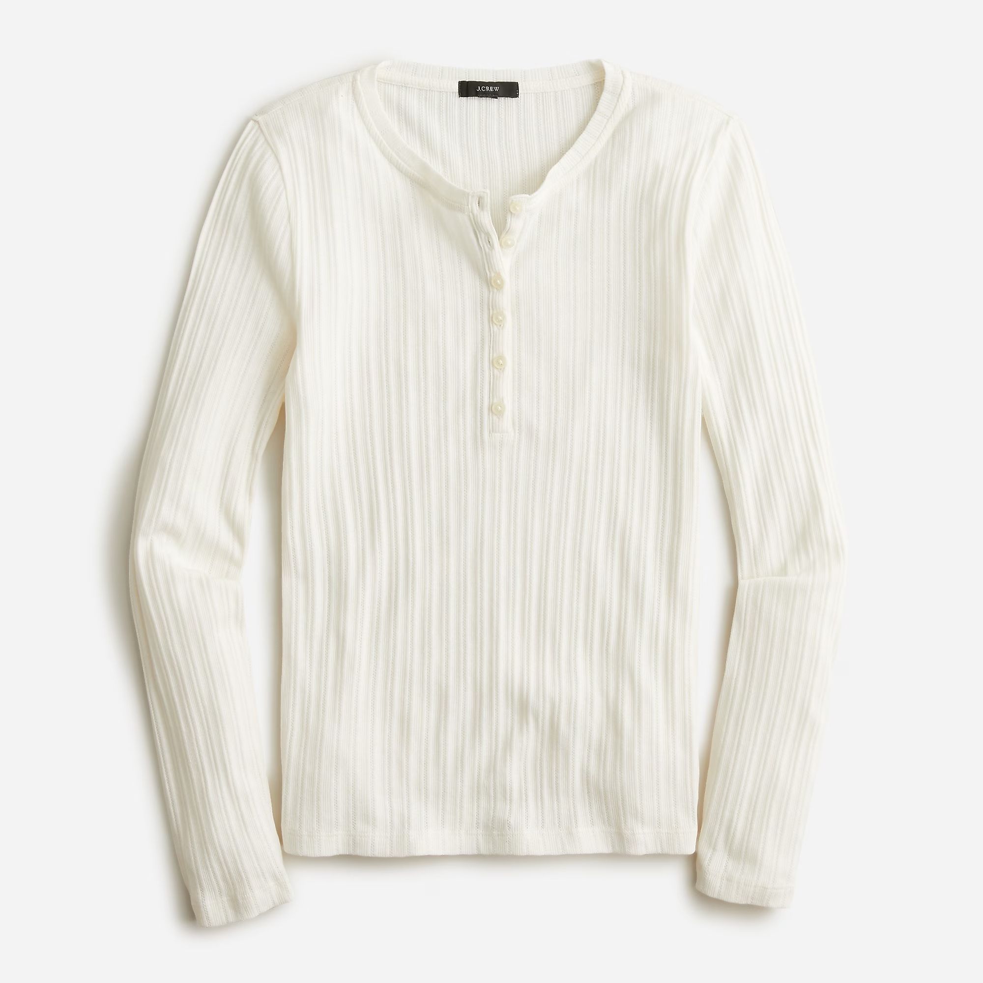 Fitted pointelle henley | J.Crew US