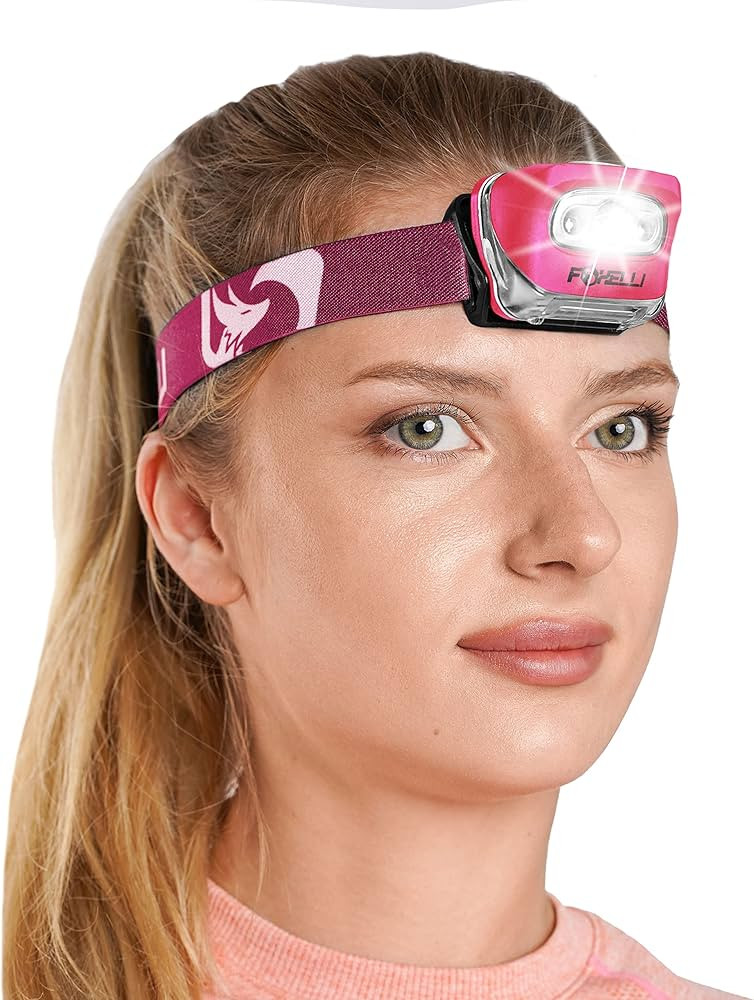 Foxelli LED Headlamp Flashlight for Adults & Kids, Running, Camping, Hiking Head Lamp with White ... | Amazon (US)