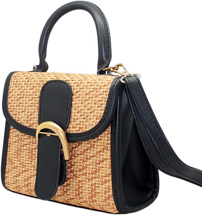 boshiho Retro Straw Woven Handbag Womens Small Cross Body Bag Shoulder Messenger Satchel | Amazon (US)