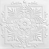A La Maison Ceilings R14 Victorian Foam Glue-up Ceiling Tile (384 sq. ft./Case), Pack of 144, Plain  | Amazon (US)