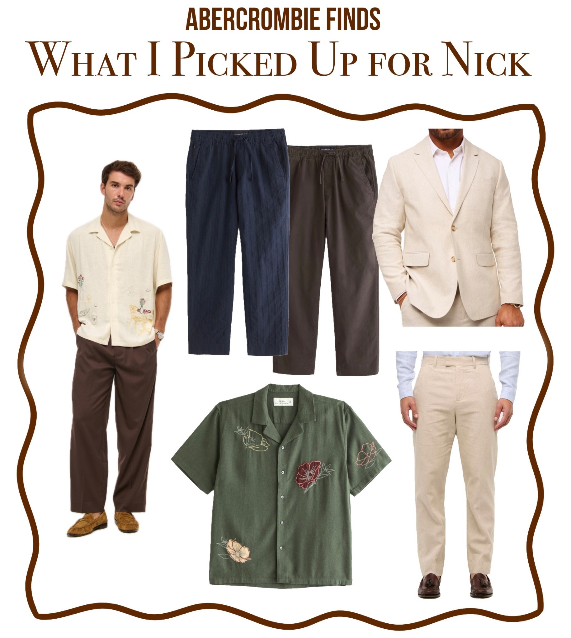 Picked up a few things for my husband for our trip to Spain! These two linen shirts are a perfect fit, he is 6’3 and we got them in the size tall and they are a perfect fit! We got these linen pants last summer in a tan color and he wore them SO much, so I grabbed him two more colors! Lastly, he is going to be wearing the linen suit to the wedding! Love that they had an option for an athletic fit, it was perfect for him!! Abercrombie is having a huge denim sale right now, along with many other items being on sale as well!! 

#LTKWedding #LTKMens #LTKSaleAlert