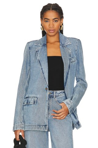 WeWoreWhat Denim Blazer in Denim Blue from Revolve.com | Revolve Clothing (Global)