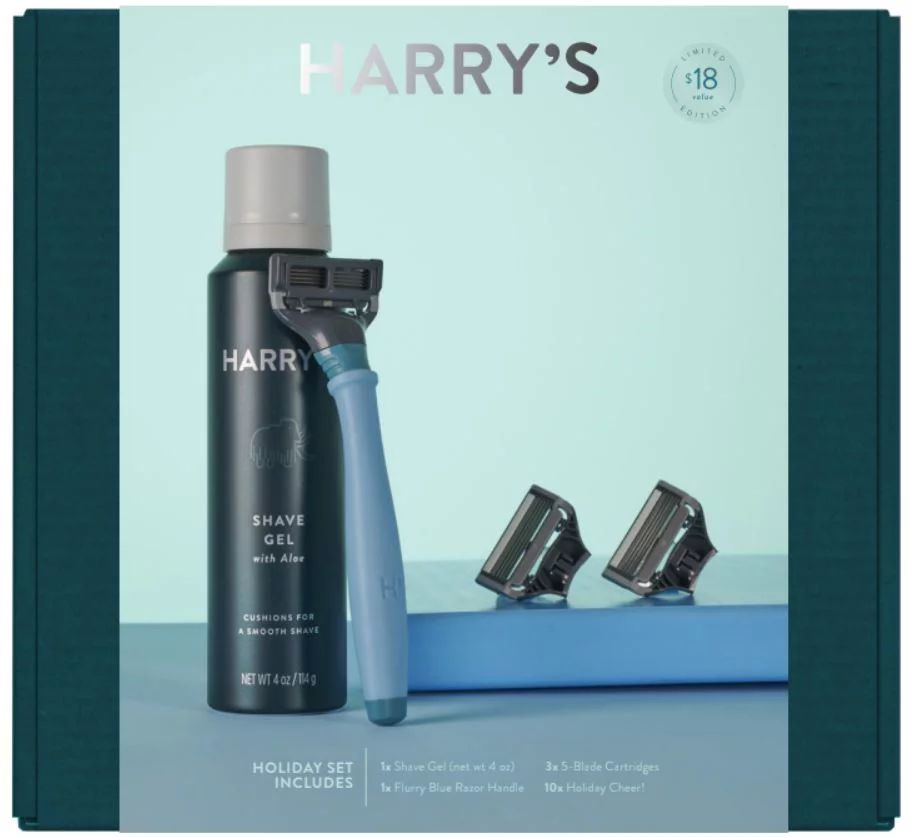 Harry's Holiday Gift Set with Limited-Edition Flurry Blue Razor Handle - Walmart.com | Walmart (US)