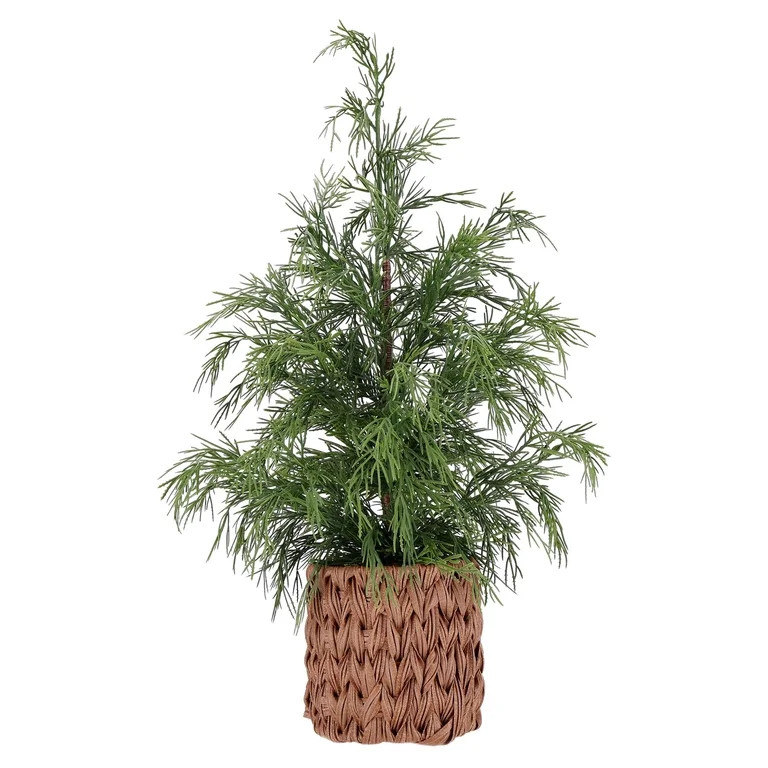 Potted Cypress Artificial Christmas Tree, Green and Brown, 18", by Holiday Time | Walmart (US)