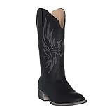Womens Western Cowgirl Cowboy Boot, Cimmaron Round Toe by Silver Canyon, Black, Size 7W | Amazon (US)