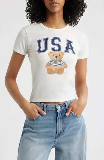 Vinyl Icons USA Teddy Graphic Baby Tee | Nordstrom | Nordstrom