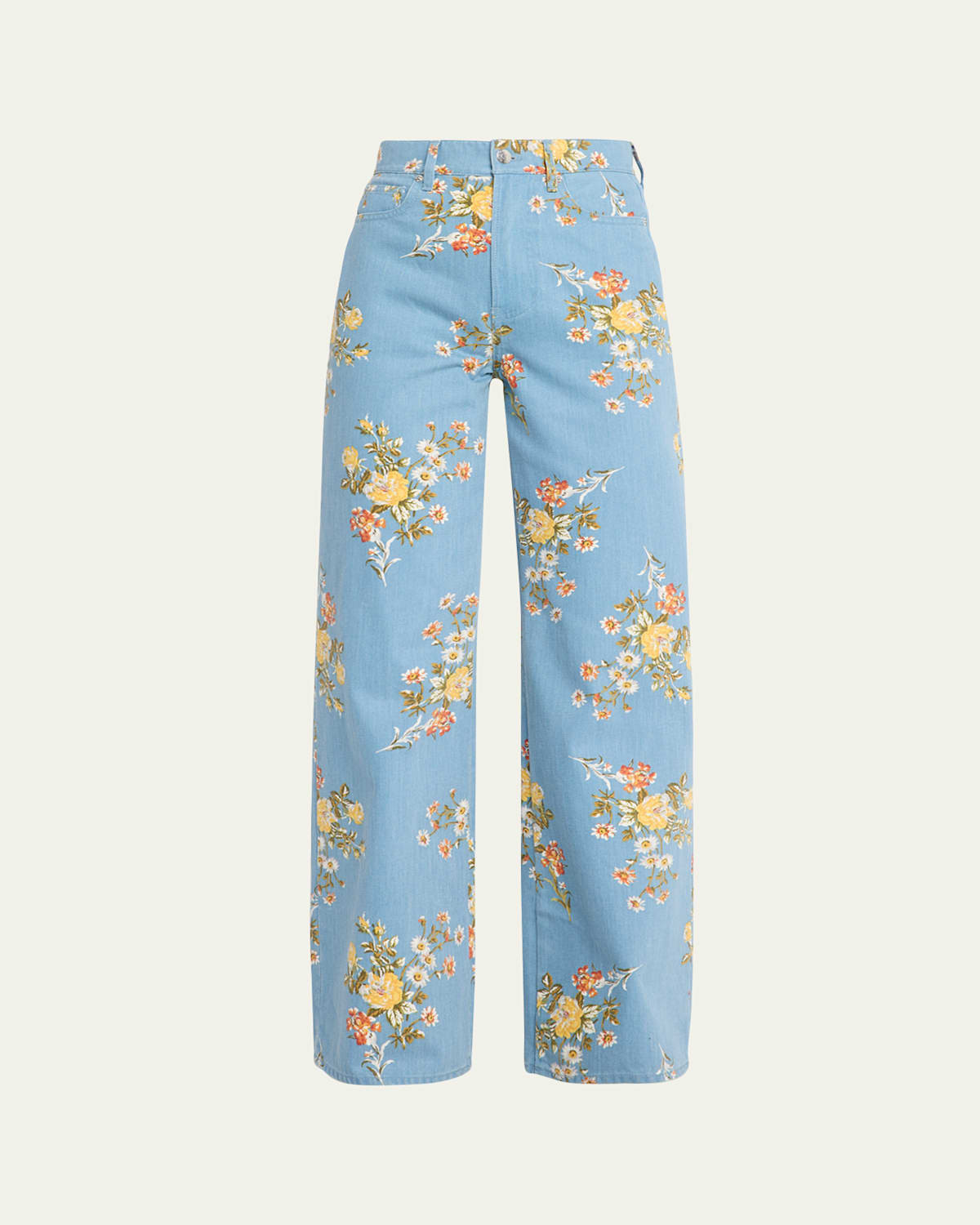 Taylor High-Rise Wide-Leg Floral Jeans | Bergdorf Goodman