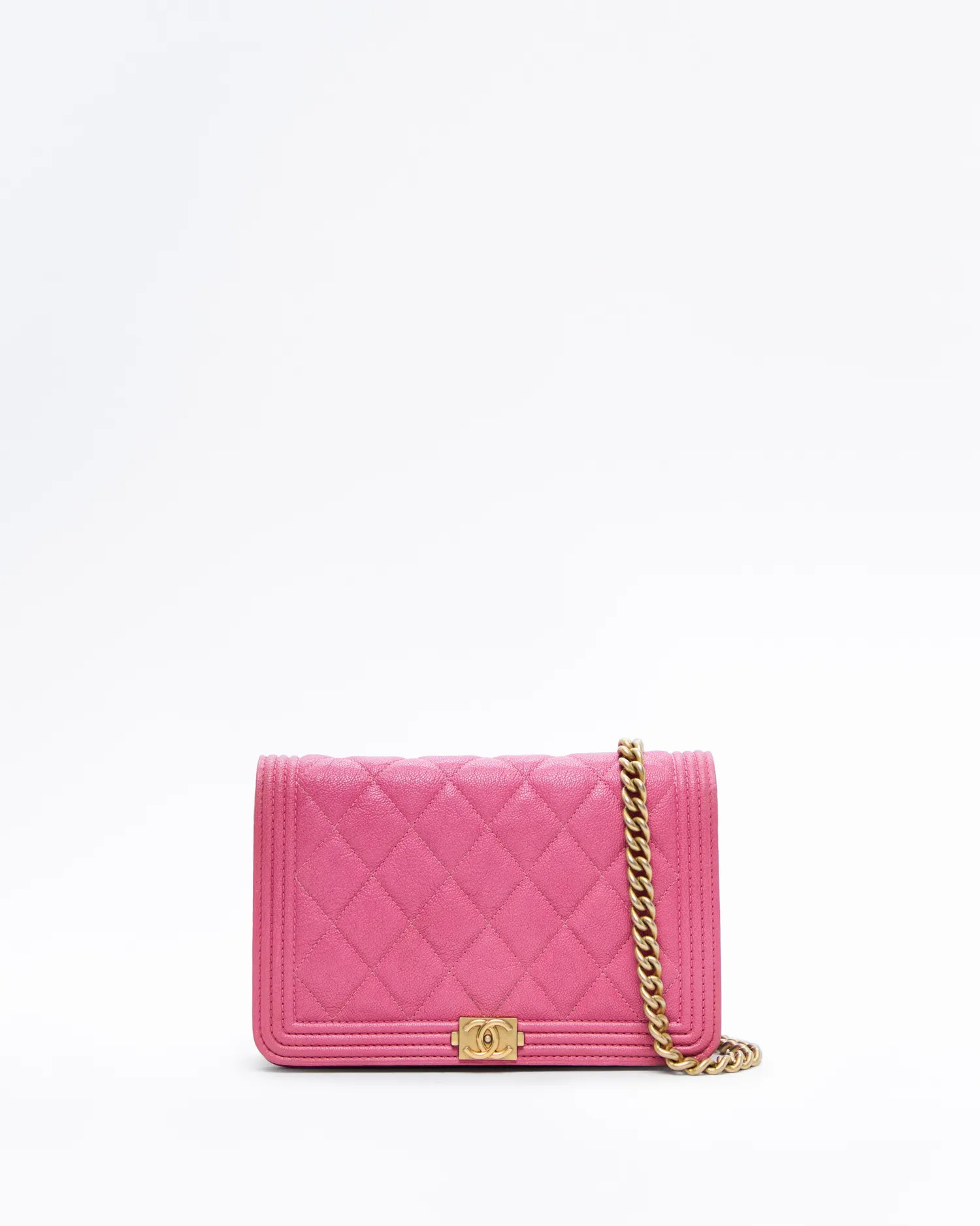 Caviar Quilted Boy Wallet on a Chain | Vivrelle