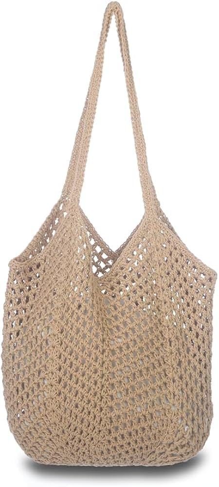 Sither Crochet Bags for Women Summer Beach Travel Mesh Bag Handbags Knit Hollow Hobo Bag for Gift | Amazon (US)