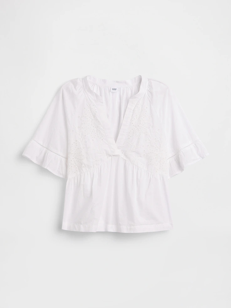 Relaxed Eyelet Top | Gap Factory