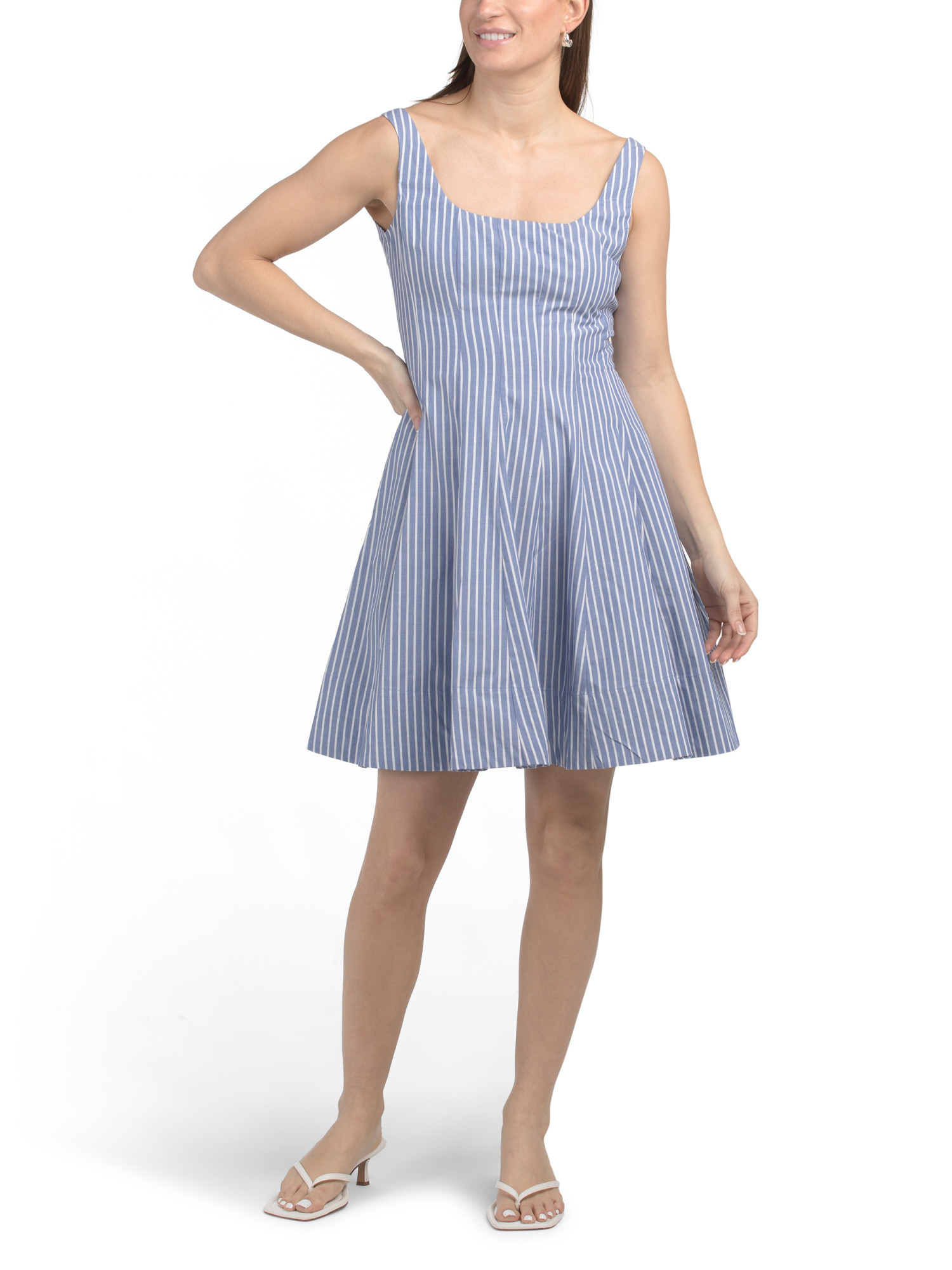 Striped Sleeveless Seamed Front Mini Dress | Marshalls