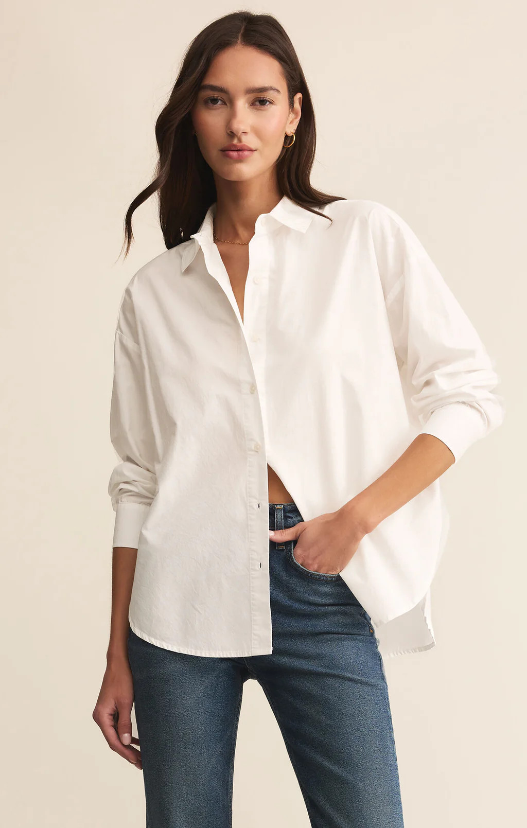 Elevated Poplin Shirt / White / Z Supply | Ama La Vita