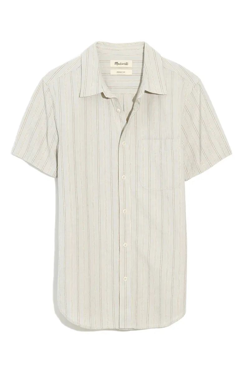 Madewell Perfect Crinkle Cotton Short Sleeve Button-Up Shirt | Nordstrom | Nordstrom