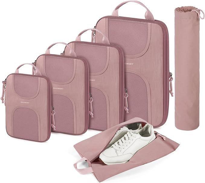 BAGSMART 6 Set Packing Cubes for Suitcases, Lightweight Suitcase Organizers & Compression Travel ... | Amazon (US)