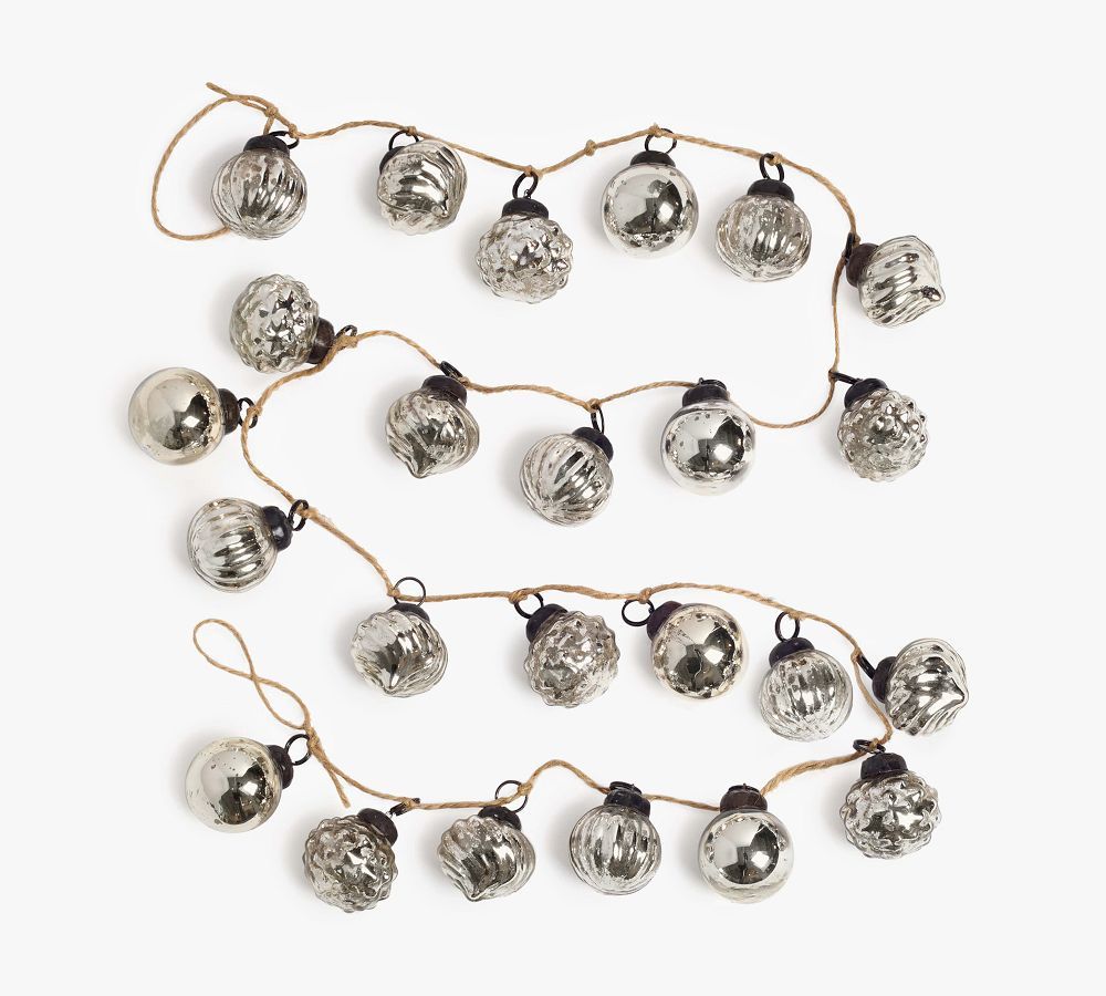 Mouth Blown Ornament Garland, Silver, 6' | Pottery Barn (US)
