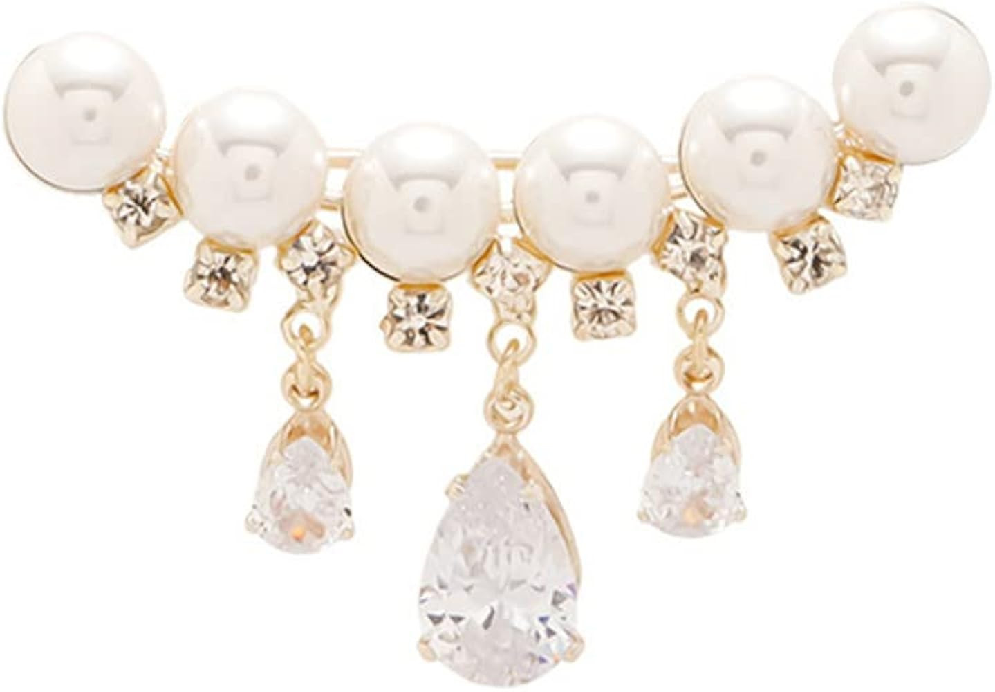 Pearl Brooch Sweater Shawl Clips Faux Rhinestone Pearls Brooch Safety Pin Lapel Pin Badge Dresses... | Amazon (US)