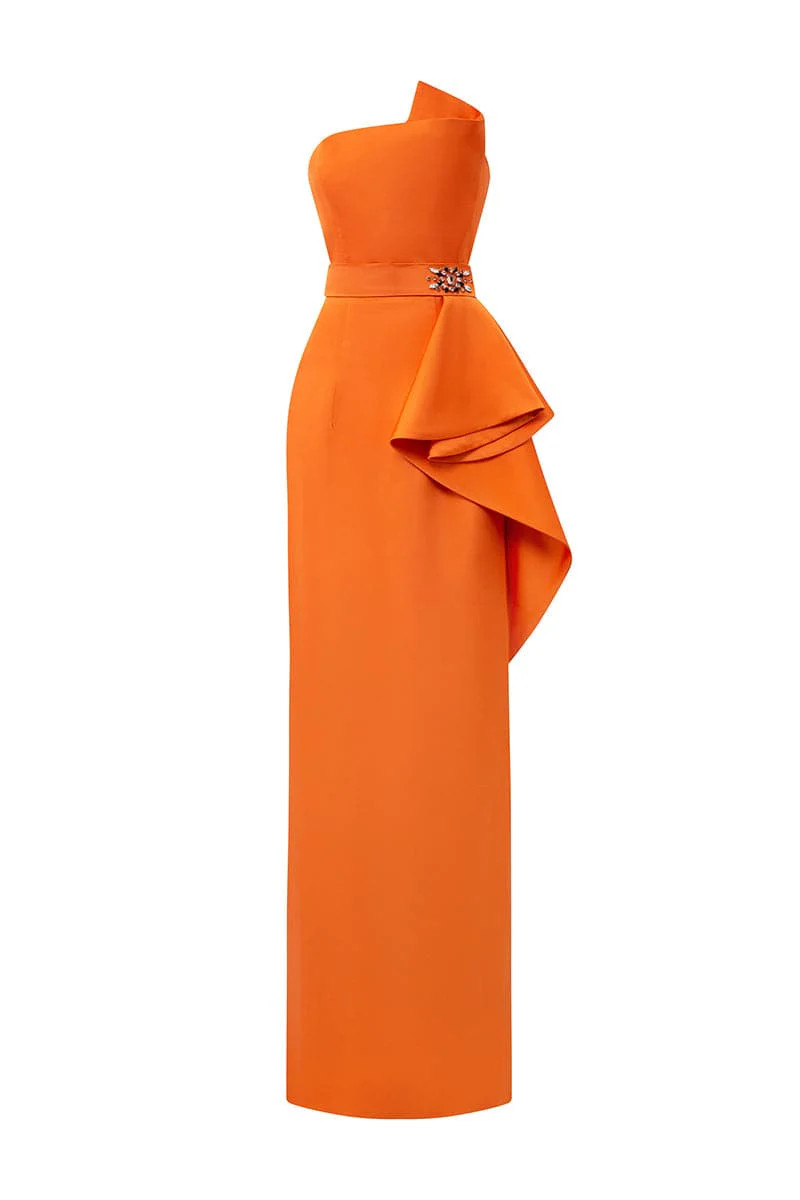 DIPPED DRESS WITH WAIST DRAPED DETAIL | IHF | CULT MIA | CULT MIA UK LTD