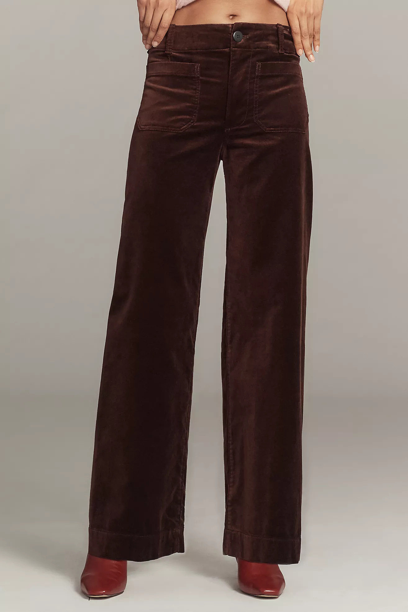 The Colette Full-Length Velvet Pants by Maeve | Anthropologie (US)