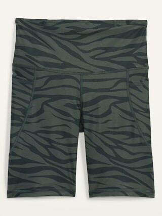 High-Waisted PowerSoft Side-Pocket Biker Shorts for Women -- 8-inch inseam | Old Navy (US)