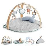 Ingenuity Cozy Spot Reversible Duvet Activity Gym & Play Mat with Wooden Bar - Loamy, Ages Newborn + | Amazon (US)