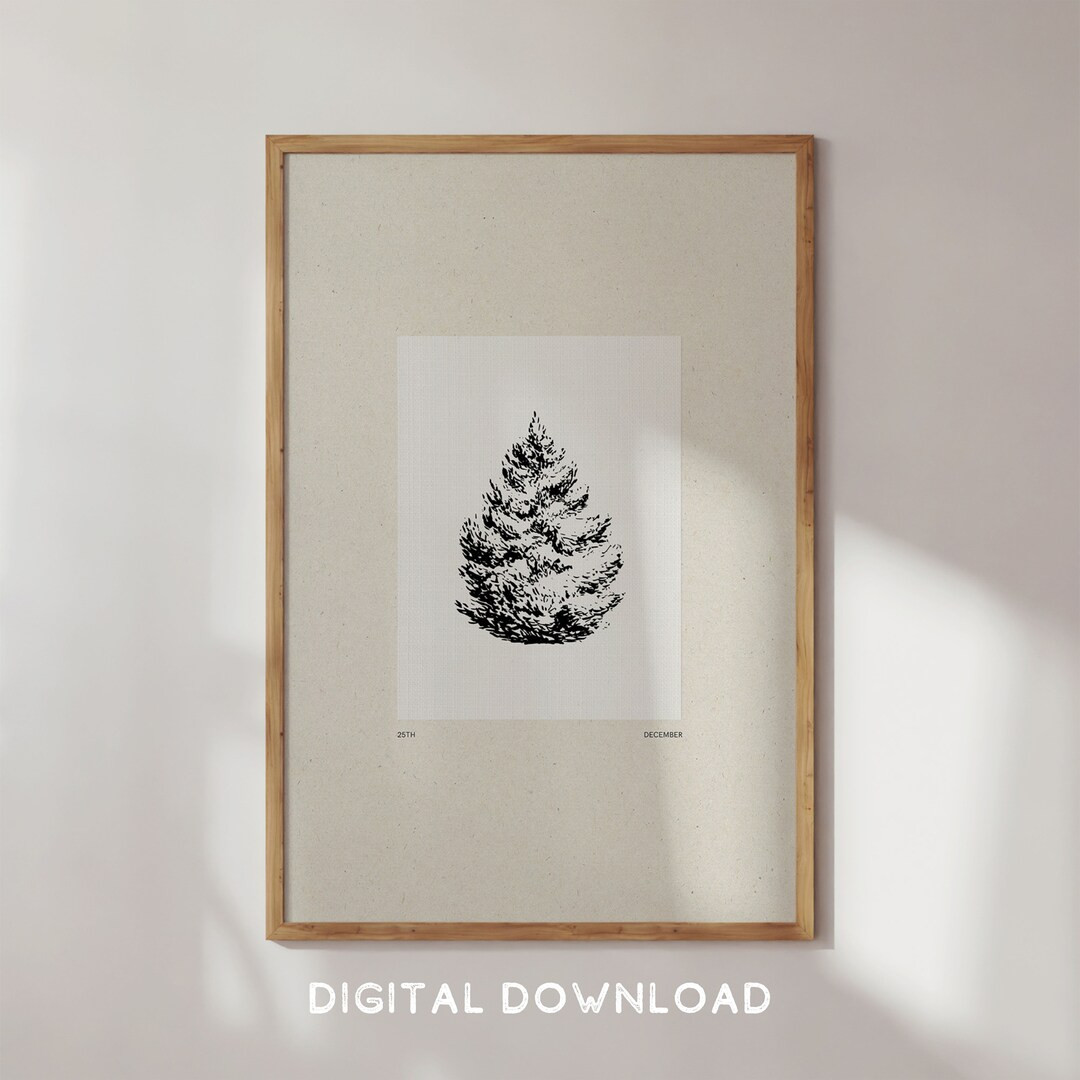 Christmas Tree Sketch Print Christmas Decor Holiday Decor - Etsy | Etsy (US)