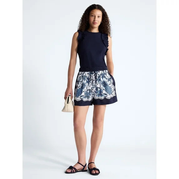 Free Assembly Women's and Women's Plus Pineapple Print Pull On Shorts, Size-XS-4X | Walmart (US)
