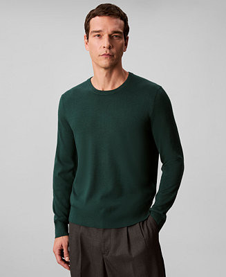 Men's Merino Wool Blend Crewneck Sweater | Macy's