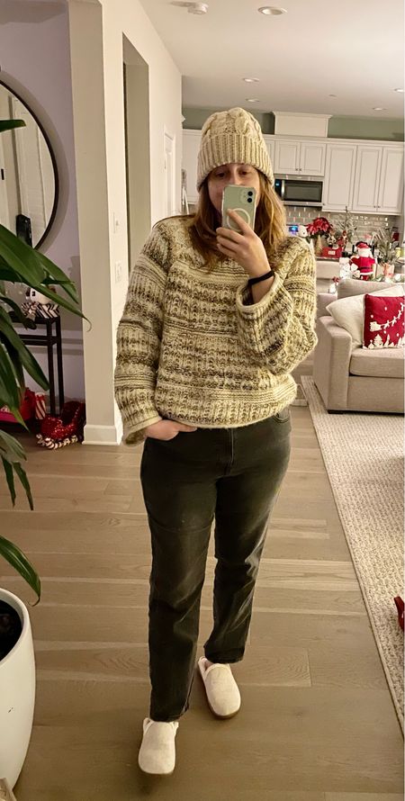 Last night’s outfit for a quick yogurt run & cozy date night with the hubs. 

My sweater is 30% off and comes is other colors too. I love the bell sleeves on it. So cute! 

Sweater - size L TTS
Jeans - size 12
Slippers - size M Oatmeal 

#LTKsalealert #LTKcurves #LTKfit