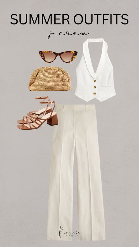 Summer Outfit Inspo 🌻 Midsize Fashion | Summer Outfit Ideas | J. Crew Outfit Styling | Euro OOTD | Midsize Workwear | Trouser Outfit | Linen Vest

#LTKMidsize #LTKWorkwear #LTKTravel